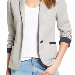 Olivia Moon Elbow Patch Knit Blazer